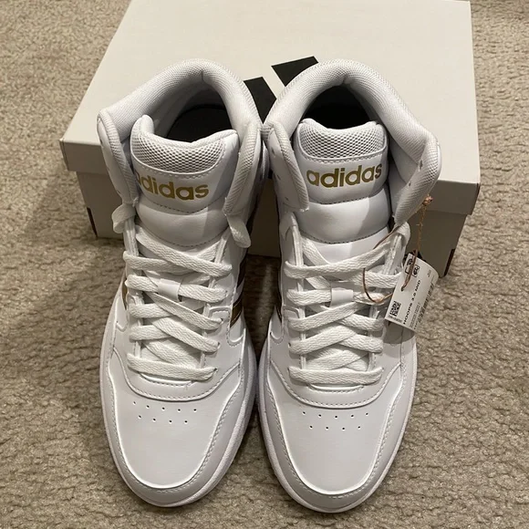 Adidas HOOPS 3.0 MID LIFESTYLE BASKETBALL CLASSIC SHOES women size 7 BNWB - Picture 2 of 8